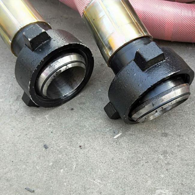 Close-up view of drilling rotary hose construction