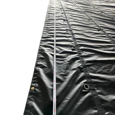 China UV Protection PVC Tarpaulin Fabric 16x27 4ft Drop Lumber Tarps For Flatbed Truck for sale
