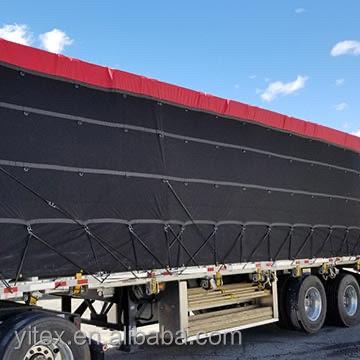 China Anti-UV 4ft Drop Pvc Coated Tarpaulin Fabric 16x27ft PVC Vinyl Material For Flatbed Truck for sale