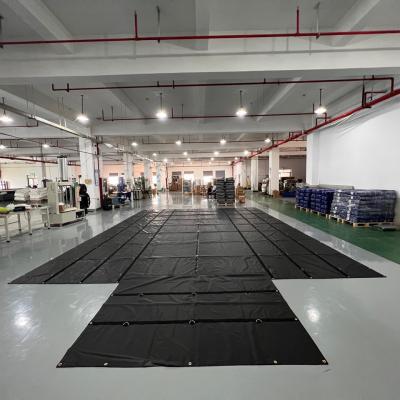 China 18oz PVC Tarpaulin Fabric Heavy Duty Lumber Tarps For Semi Trailer Flatbed for sale