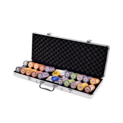 China Juego de fichas de póquer de 300 piezas / 500 piezas Juego de fichas Texas Holdem de casino en venta