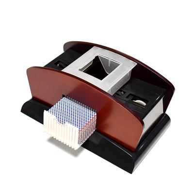 China OEM Wood Card Shuffler Automatic 2 Deck Card Shuffler Machine for sale