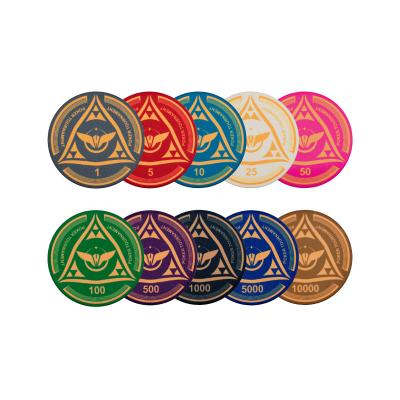 China Juego de fichas de encargo del ODM Juego de póquer redondo de cerámica de 39 mm de fichas de juego en venta