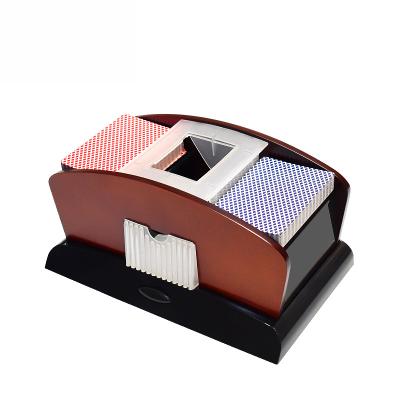 China Casino Automatic Shuffling Machine 2 Decks Wooden Card Shuffler Plug for sale
