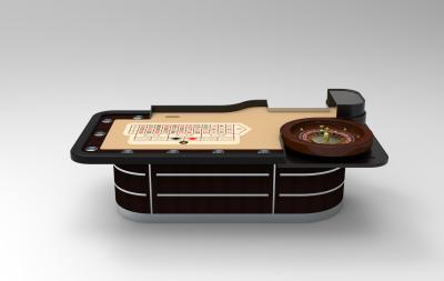 China Delexue Casino Poker Table Roulette Wheel Table Custom Size With Cup Holders for sale