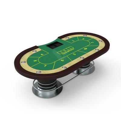 China Custom Casino Poker Table Runway Stainless Cup Texas Hold'em Table for sale