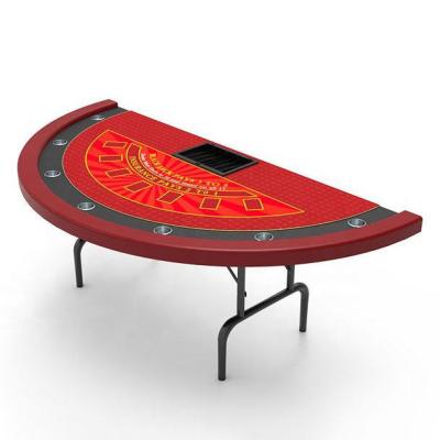 China Custom Red Folding BlackJack Poker Table For Home Poker Room for sale