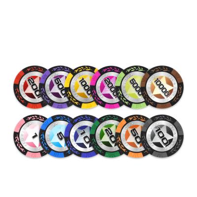 China Custom Clay Poker Chips Value 14 Gram For Casino 12 Colors for sale