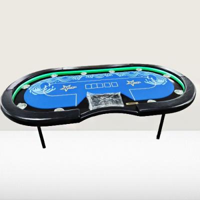 China Oval Shape Folding Poker Table With Table Top Custom Game Layout for sale