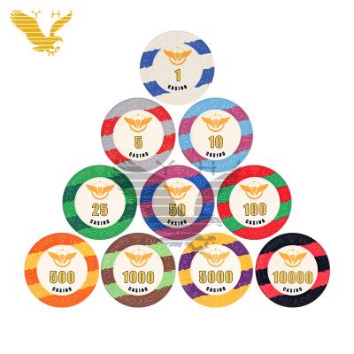 China 10g/Pcs Casino Quality Ceramic Poker Chips For Casino Themed Party Ideas for sale