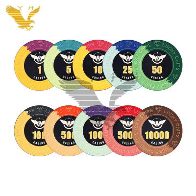 China Customized Logo Ceramic Poker Chip 39mm for Poker Championship for sale