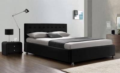 中国 革クイーン サイズ50pcs MOQ書きなさい/黒い装飾されたベッドの製造業者PU 販売のため