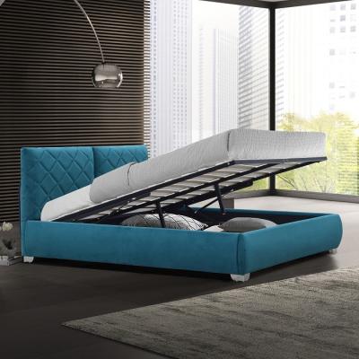 China Full Upholstered Platform Bed with Lifting Storage, Full Size Bed Frame with Storage and Tufted Headboard en venta