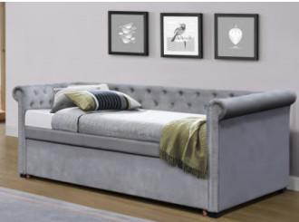 China Grey Colour Multifunctional Upholstered Trundle Daybed With Storage for sale