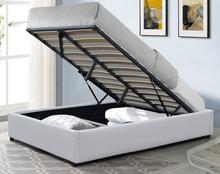 China Foam Slats Modern Upholstered Bed Frame Work With Headboard Assembly Required for sale
