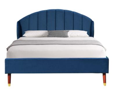 China Modern Style EN1725 Upholstered King Bed Frame Platform With Ear for sale