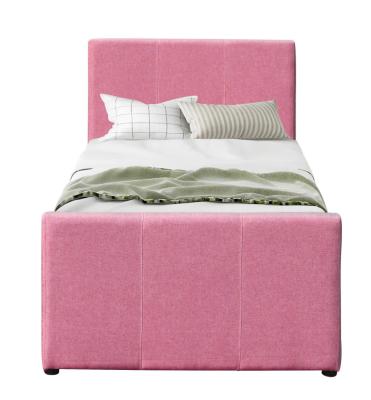 China Wood Single Day Oem Modern Upholstered Bed Frame With Trundle For Guest Room en venta