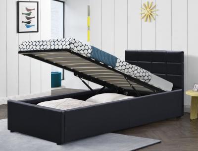 China Upholstered Platform Bed with Gas Lift up Storage, Full Size Bed Frame with Storage Underneath Te koop