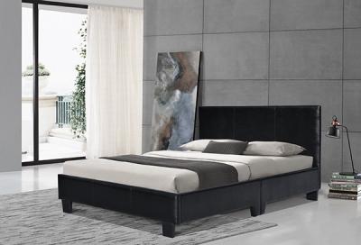 中国 8インチのリスボンのダブル・ベッドの黒ののど革フレーム媒体の白い家具製造販売業 販売のため