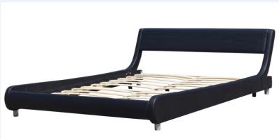 China Full Size Black Faux Leather Bed Frame Upholstered Platform OEM for sale