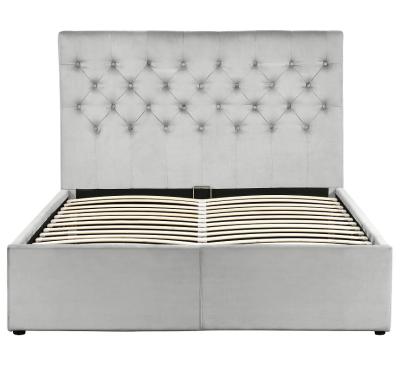China King Size Platform Tufted Upholstered Bed Frame With Buttons Headboard for sale
