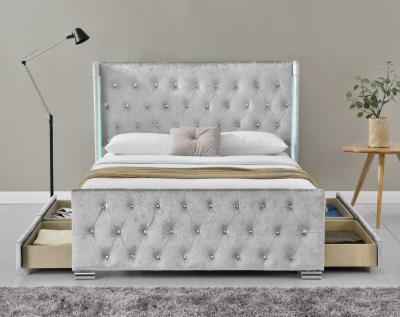 China Marco tapizado tamaño doble de la cama de plataforma en venta