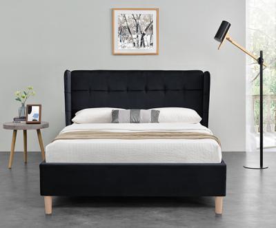 中国 Full Bed Velvet Black Frame OAK Plastic Legs 販売のため