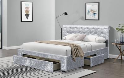 China Torver Charcoal Plush Velvet Bed Frame - Choose Size And Colour Options for sale