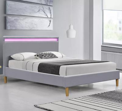 China Stanlake Grey Light Up Bed Frame With Headboard 140x200cm 160x200cm 180x200cm for sale