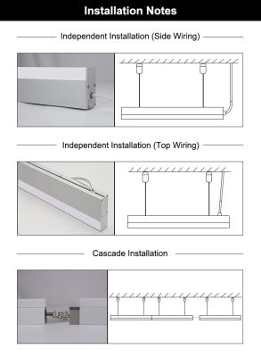 China IP20 LED Linear Light Fixture AC100V-240V Installations Aluminum Material for sale