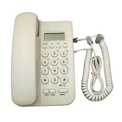 China White Portable Corded Phone Office Works 2 Line Caller Id Phone With Gift Box for sale