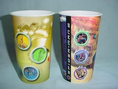 China PLASTIC LENTICULAR OEM 3D Lenticular PP plastic cup communion cup with 3d flip moving changing effect for sale