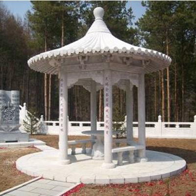 China Customize Outdoor Marble Gazebo Hand Making White Grey for sale