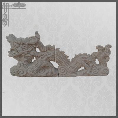 China Asian Roof Tile Chinese Roof Ornaments Double Dragons Playing With Pearls for sale