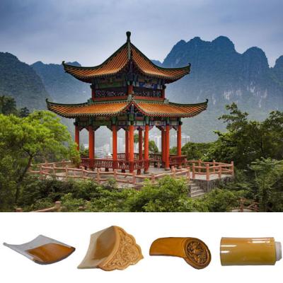 China Glossy 220x200mm Chinese Clay Roof Tiles For Buddhist Temple Decoration for sale