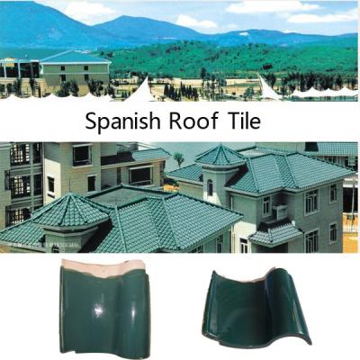 China Green Glazed Modern Spanish Style Terracotta Interlocking Roof Tiles for sale