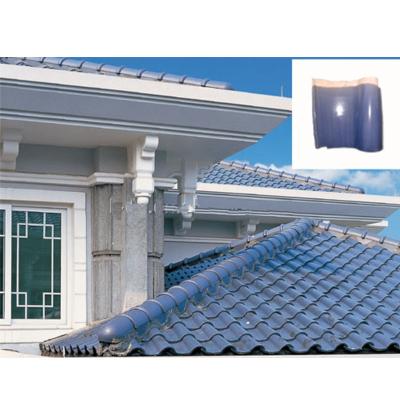 China Building Materials Spanish S Clay Roof Tile 215*220mm Size Blue Color  In Terracotta Material for sale