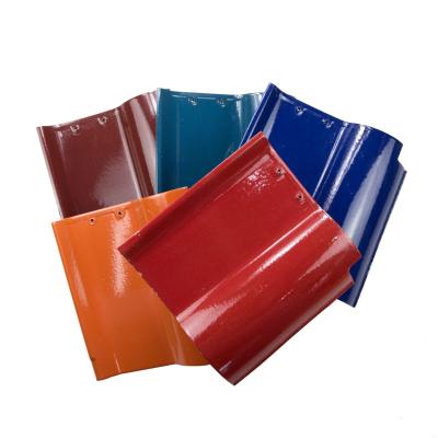 China Colored Glazed Clay Roof Tile Curved Spanish Style Roofing Material for sale