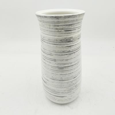 China Custom Made Farmhouse Decor Ceramic Vases Hand Painted Stoneware Handicraft Floral Vase For Home Decor for sale