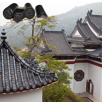China Dragon Pattern Design Chinese Black Ceramic Roof Tiles Glazed Antique Style For Temple Garden Pavilion for sale