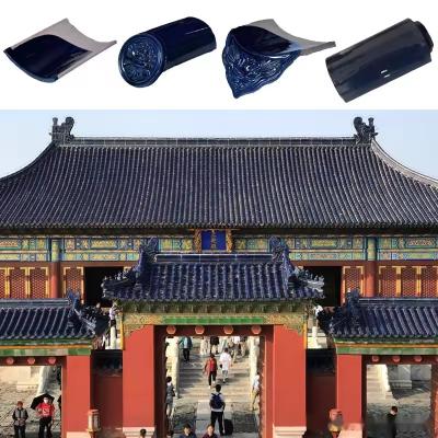 China Chinese Style Roof Tiles Decoration Cobalt Blue Ceramic Roofing Tiles for sale