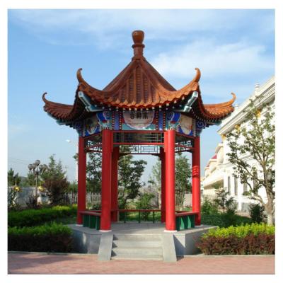 China Ceramic Chinese Style Pavilion 4m Garden 10x12 Wood Gazebo Outdoor for sale