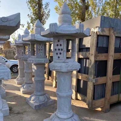 China Marble Grey Outdoor Stone Lantern Japanese Garden Natural Surface for sale