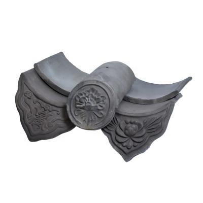 China Chinese Pagoda Clay Roof Tiles House Ornaments 160mm Grey Ceramic Roof Tiles for sale