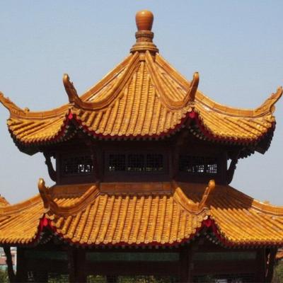 China Traditional Garden Chinese Glazed Roof Tiles Gazebo Plain Decorative for sale