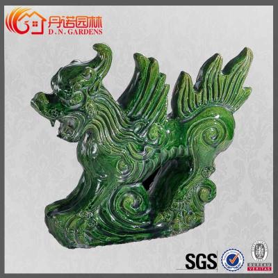 China Traditional Glazed Ceramic Asian Figurines Glossy Matt Chinese Roof Decoration for sale