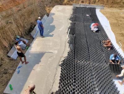 Chine Le plastique de HDPE a perforé Geocell pour la machine à paver Geowebs de grille de construction de routes à vendre