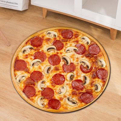 China Pizza Biscuit Circular Area Rugs Computer Chair Floor Mat for sale