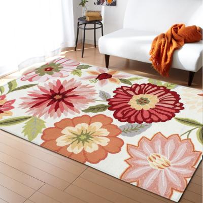 China 99.1*152.4cm Flower Pattern Room Rugs Washable Dining Room Floor Mat Floor carpet for sale