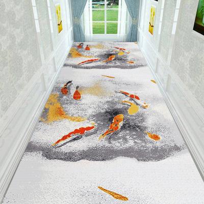 China Hotel Corridor Commercial Floor Mat 1.6m*50m 3D Printing Long Hallway Runners for sale